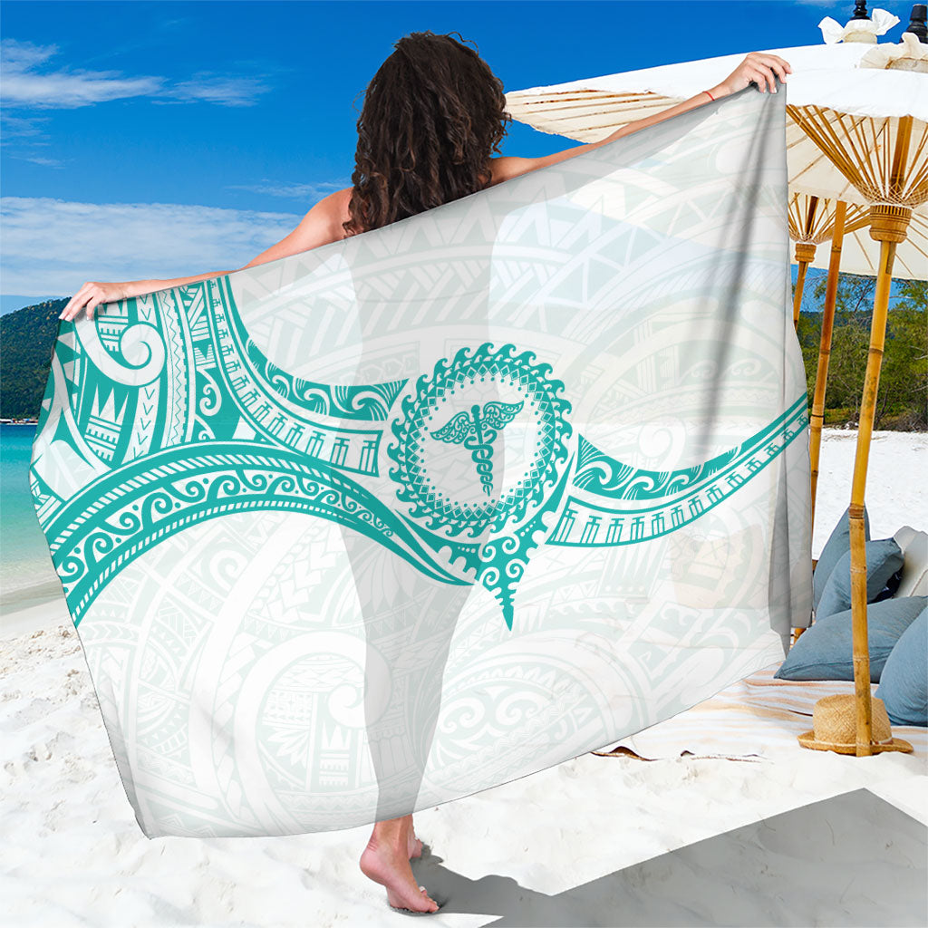 New Zealand Aotearoa Sarong Nurse Tribal Teal Version LT05 One Size 44 x 66 inches Teal - Polynesian Pride
