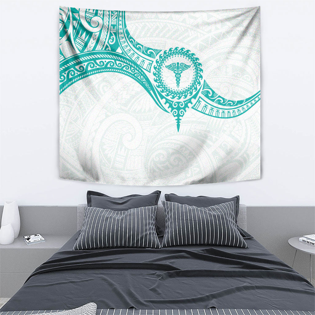New Zealand Aotearoa Tapestry Nurse Tribal Teal Version LT05 - Polynesian Pride