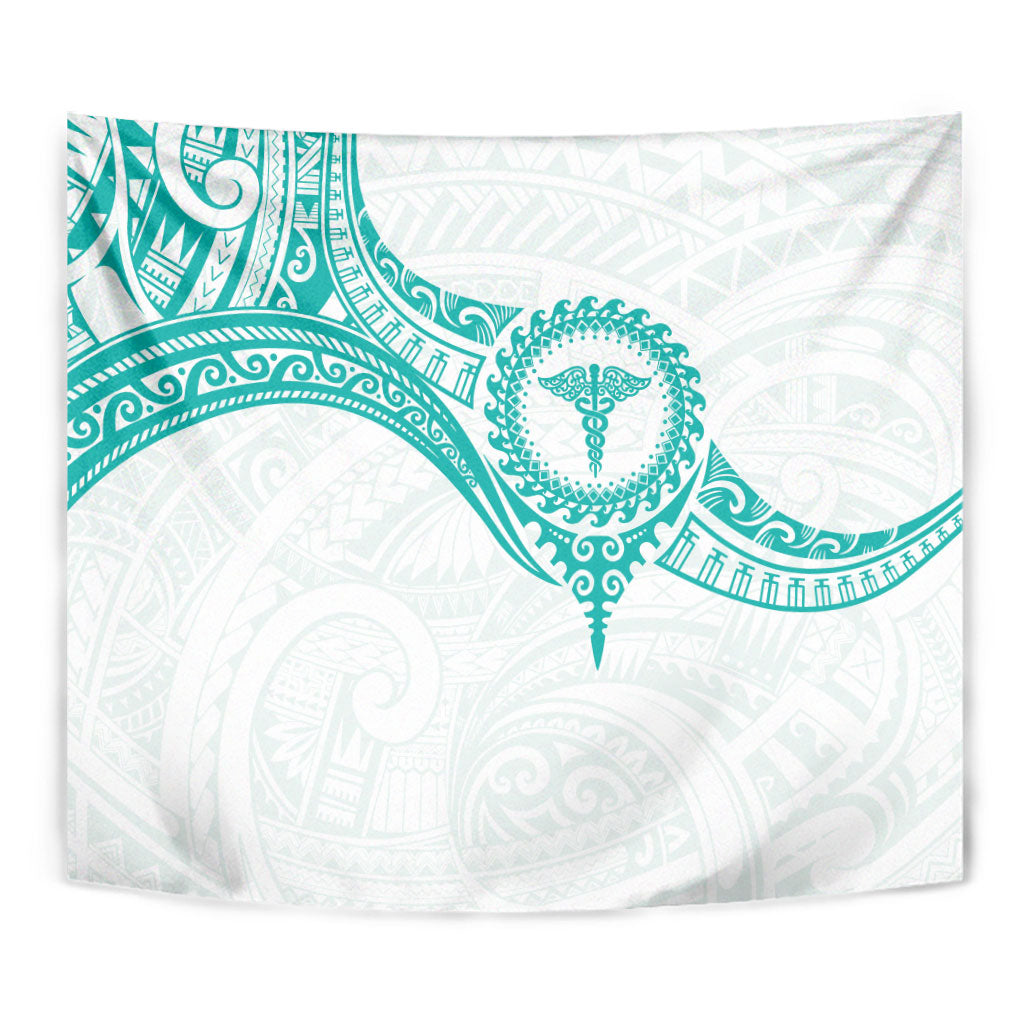 New Zealand Aotearoa Tapestry Nurse Tribal Teal Version LT05 - Polynesian Pride