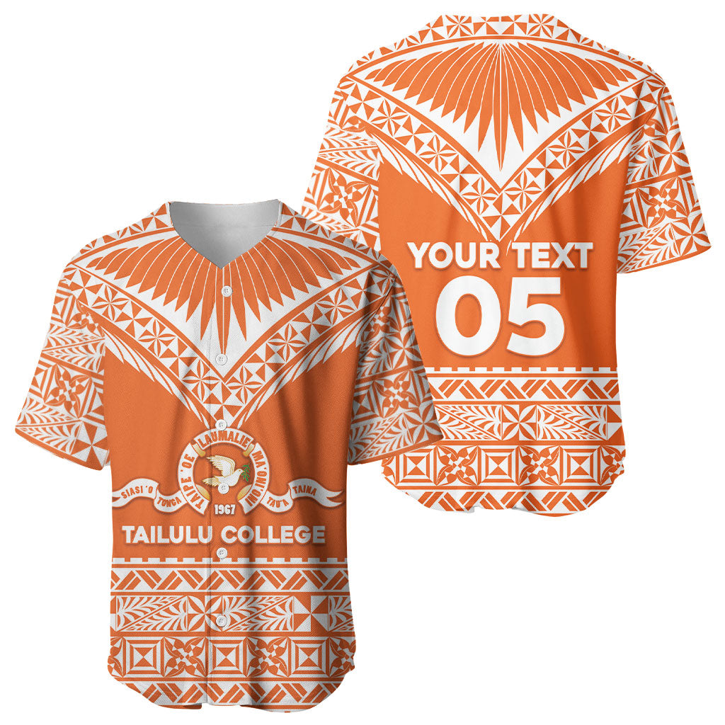 Personalised Tonga Tailulu College Baseball Jersey Tongan Kupesi Pattern LT05 - Polynesian Pride