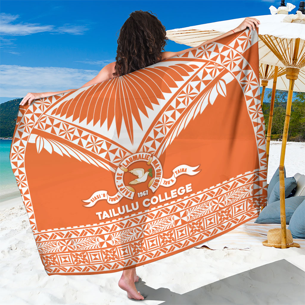 Tonga Tailulu College Sarong Tongan Kupesi Pattern LT05 One Size 44 x 66 inches Orange - Polynesian Pride