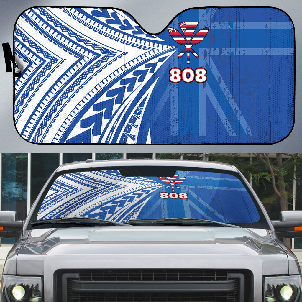 Hawaii 808 Auto Sun Shade Unique Style LT05 Blue - Polynesian Pride