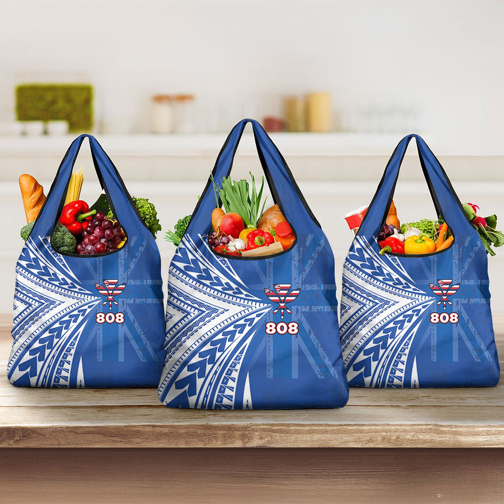 Hawaii 808 Grocery Bag Unique Style LT05 3-pack One Size Blue - Polynesian Pride