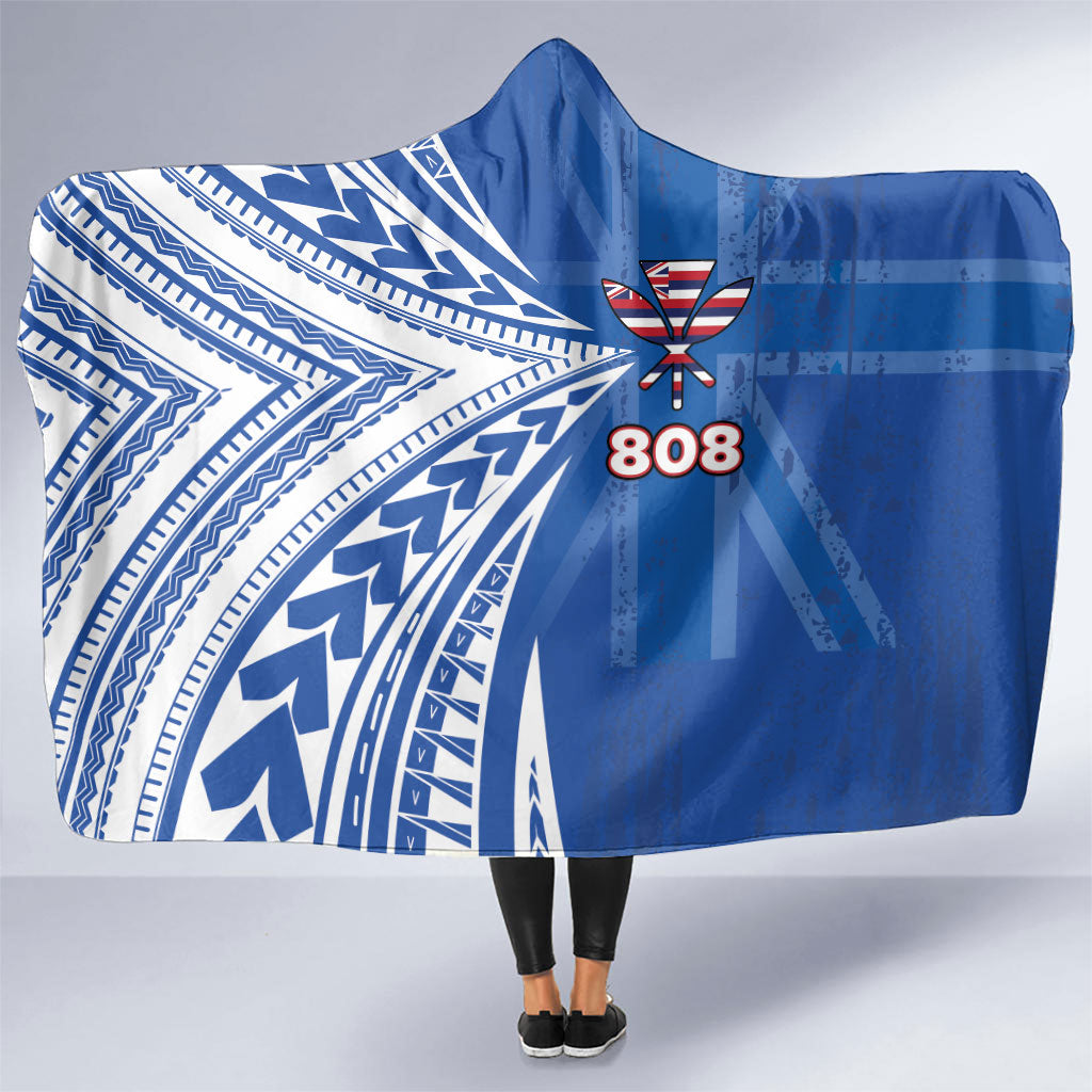 Hawaii 808 Hooded Blanket Unique Style LT05 One Size Blue - Polynesian Pride