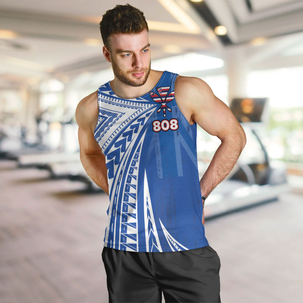 Personalised Hawaii 808 Men Tank Top Unique Style LT05 Blue - Polynesian Pride