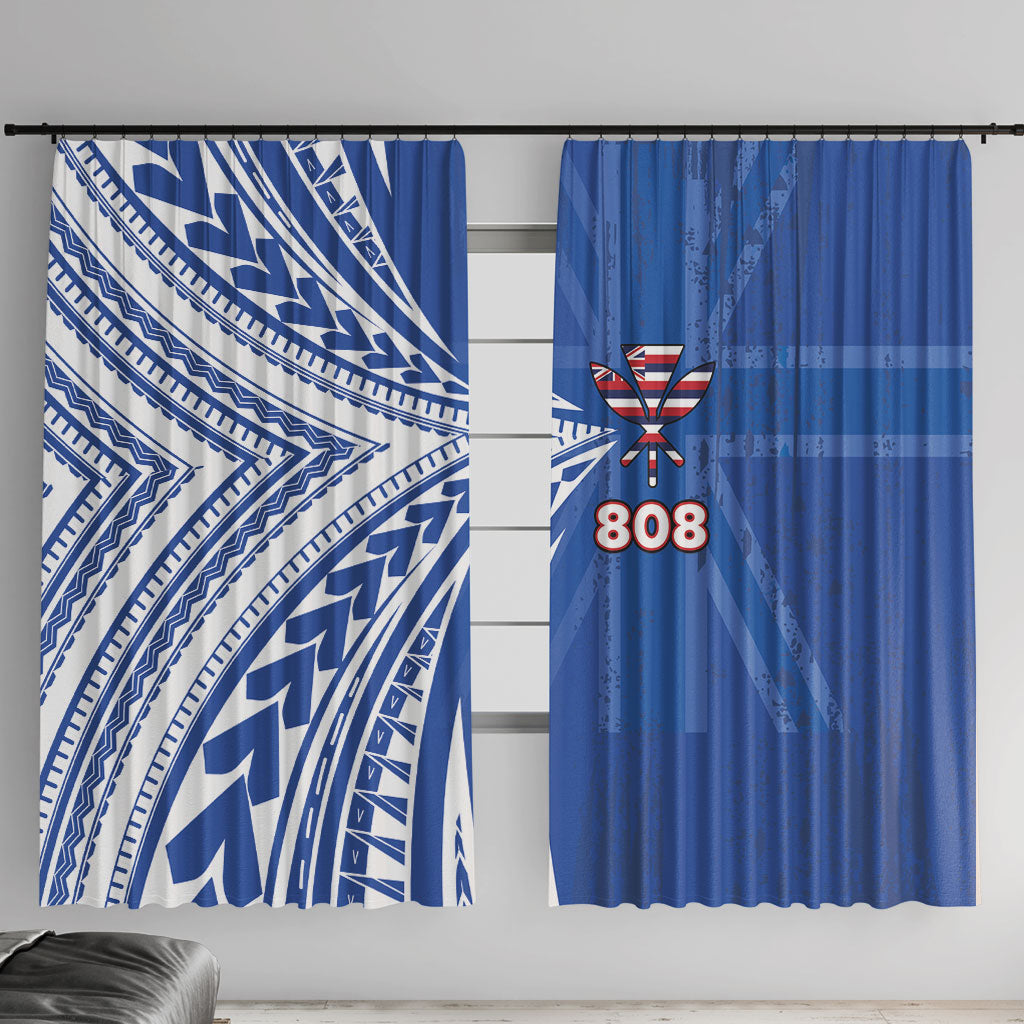 Hawaii 808 Window Curtain Unique Style LT05 With Hooks Blue - Polynesian Pride