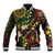 Vanuatu And Australia Aboriginal Baseball Jacket Iguana And Kangaroo Together