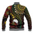 Vanuatu And Australia Aboriginal Baseball Jacket Iguana And Kangaroo Together