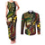 Vanuatu And Australia Aboriginal Couples Matching Tank Maxi Dress and Long Sleeve Button Shirt Iguana And Kangaroo Together