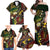 Vanuatu And Australia Aboriginal Family Matching Off Shoulder Maxi Dress and Hawaiian Shirt Iguana And Kangaroo Together