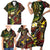 Vanuatu And Australia Aboriginal Family Matching Short Sleeve Bodycon Dress and Hawaiian Shirt Iguana And Kangaroo Together