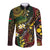 Vanuatu And Australia Aboriginal Long Sleeve Button Shirt Iguana And Kangaroo Together