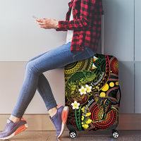 Vanuatu And Australia Aboriginal Luggage Cover Iguana And Kangaroo Together LT05 - Polynesian Pride