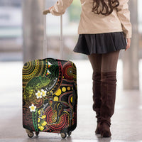 Vanuatu And Australia Aboriginal Luggage Cover Iguana And Kangaroo Together LT05 - Polynesian Pride