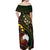 Vanuatu And Australia Aboriginal Off Shoulder Maxi Dress Iguana And Kangaroo Together