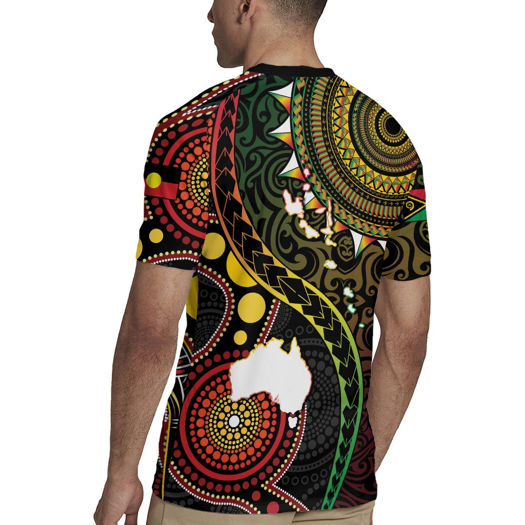 Vanuatu And Australia Aboriginal Rugby Jersey Iguana And Kangaroo Together LT05 - Polynesian Pride