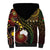 Vanuatu And Australia Aboriginal Sherpa Hoodie Iguana And Kangaroo Together