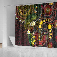 Vanuatu And Australia Aboriginal Shower Curtain Iguana And Kangaroo Together LT05 - Polynesian Pride