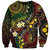 Vanuatu And Australia Aboriginal Sweatshirt Iguana And Kangaroo Together