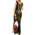 Vanuatu And Australia Aboriginal Tank Maxi Dress Iguana And Kangaroo Together