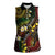 Vanuatu And Australia Aboriginal Women Sleeveless Polo Shirt Iguana And Kangaroo Together