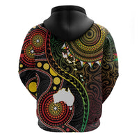 Vanuatu And Australia Aboriginal Zip Hoodie Iguana And Kangaroo Together LT05 - Polynesian Pride