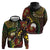 Vanuatu And Australia Aboriginal Zip Hoodie Iguana And Kangaroo Together