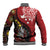 Tonga Ngatu And Australia Aboriginal Baseball Jacket Tongan Dove And Kangaroo Together