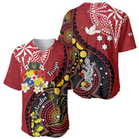 Tonga Ngatu And Australia Aboriginal Baseball Jersey Tongan Dove And Kangaroo Together LT05 - Polynesian Pride