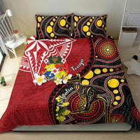 Tonga Ngatu And Australia Aboriginal Bedding Set Tongan Dove And Kangaroo Together LT05 - Polynesian Pride