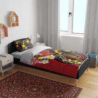 Tonga Ngatu And Australia Aboriginal Bedding Set Tongan Dove And Kangaroo Together LT05 - Polynesian Pride