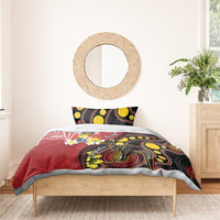 Tonga Ngatu And Australia Aboriginal Bedding Set Tongan Dove And Kangaroo Together LT05 - Polynesian Pride
