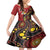 Tonga Ngatu And Australia Aboriginal Kid Short Sleeve Dress Tongan Dove And Kangaroo Together