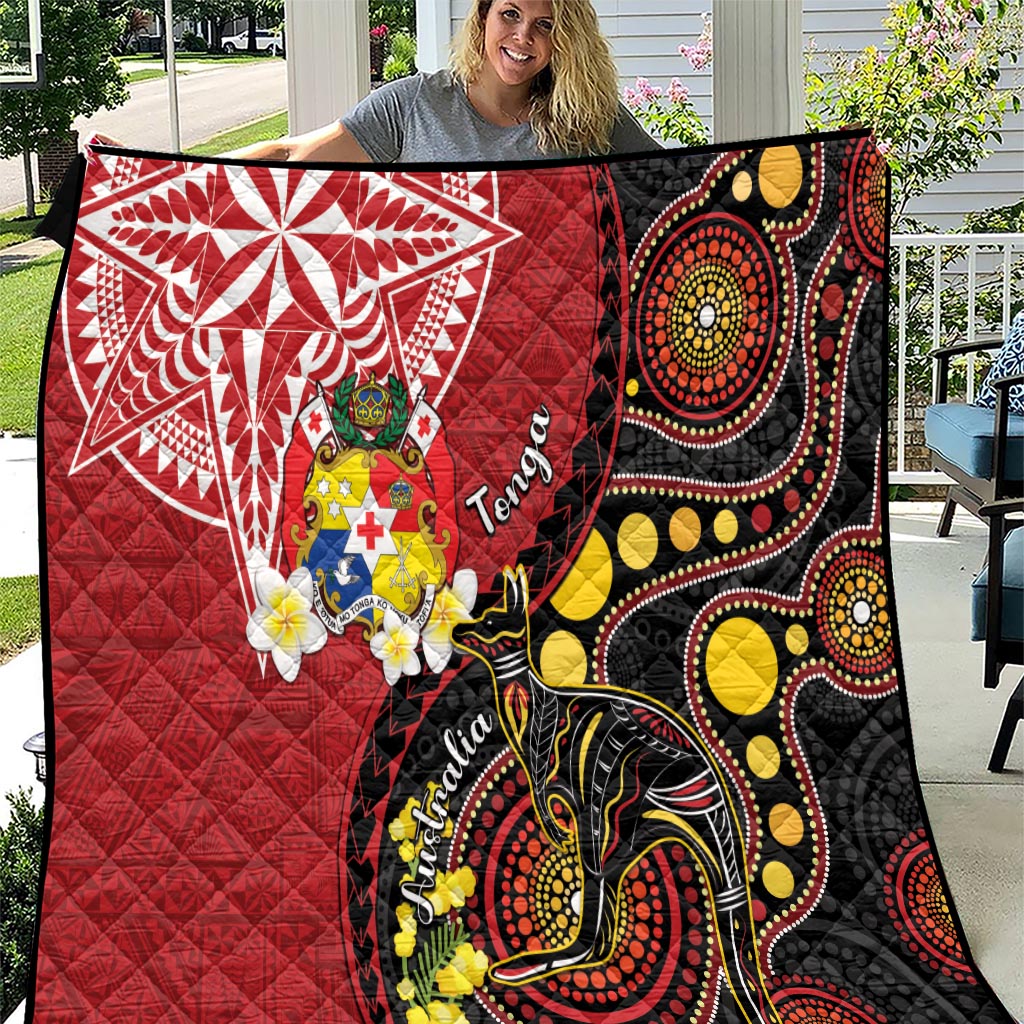 Tonga Ngatu And Australia Aboriginal Quilt Tongan Dove And Kangaroo Together