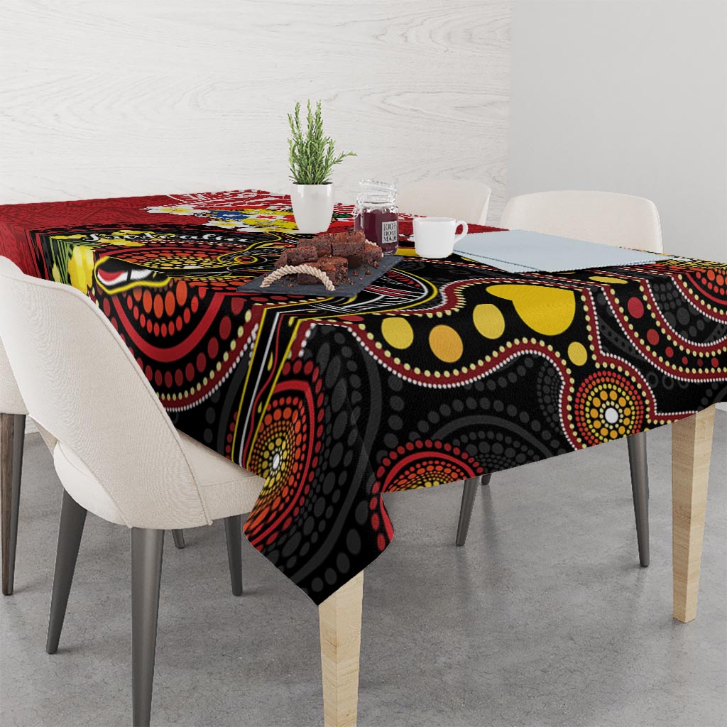Tonga Ngatu And Australia Aboriginal Tablecloth Tongan Dove And Kangaroo Together LT05 - Polynesian Pride