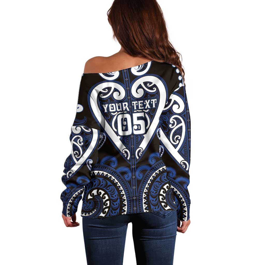 Custom Aotearoa Ngati Tuwharetoa Off Shoulder Sweater Maori Tribal Pattern LT05 - Polynesian Pride