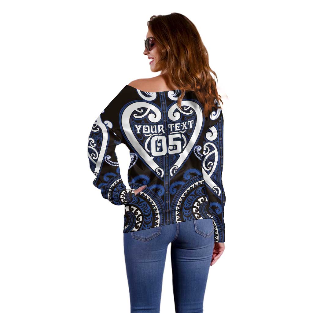 Custom Aotearoa Ngati Tuwharetoa Off Shoulder Sweater Maori Tribal Pattern LT05 - Polynesian Pride