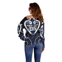 Custom Aotearoa Ngati Tuwharetoa Off Shoulder Sweater Maori Tribal Pattern LT05 - Polynesian Pride