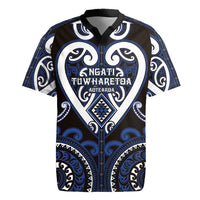 Custom Aotearoa Ngati Tuwharetoa Rugby Jersey Maori Tribal Pattern LT05 Navy - Polynesian Pride