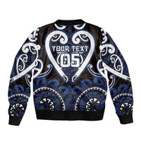 Custom Aotearoa Ngati Tuwharetoa Sleeve Zip Bomber Jacket Maori Tribal Pattern LT05 - Polynesian Pride