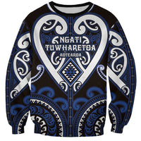 Custom Aotearoa Ngati Tuwharetoa Sweatshirt Maori Tribal Pattern LT05 Unisex Navy - Polynesian Pride