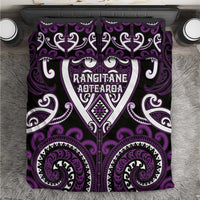 Aotearoa Rangitane Bedding Set Maori Tribal Pattern LT05 Purple - Polynesian Pride