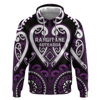 Custom Aotearoa Rangitane Hoodie Maori Tribal Pattern LT05 Pullover Hoodie Purple - Polynesian Pride