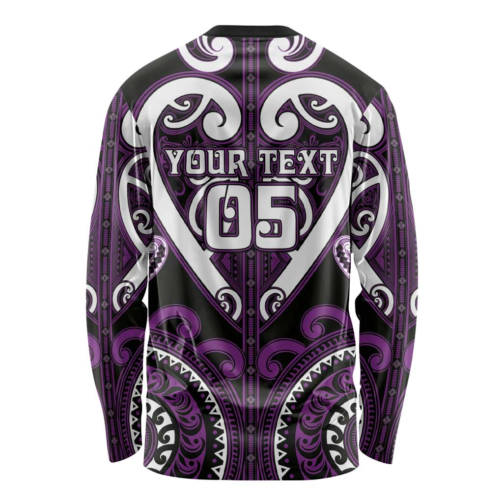 Custom Aotearoa Rangitane Long Sleeve Shirt Maori Tribal Pattern LT05 - Polynesian Pride