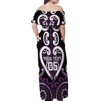 Custom Aotearoa Rangitane Off Shoulder Maxi Dress Maori Tribal Pattern LT05 - Polynesian Pride