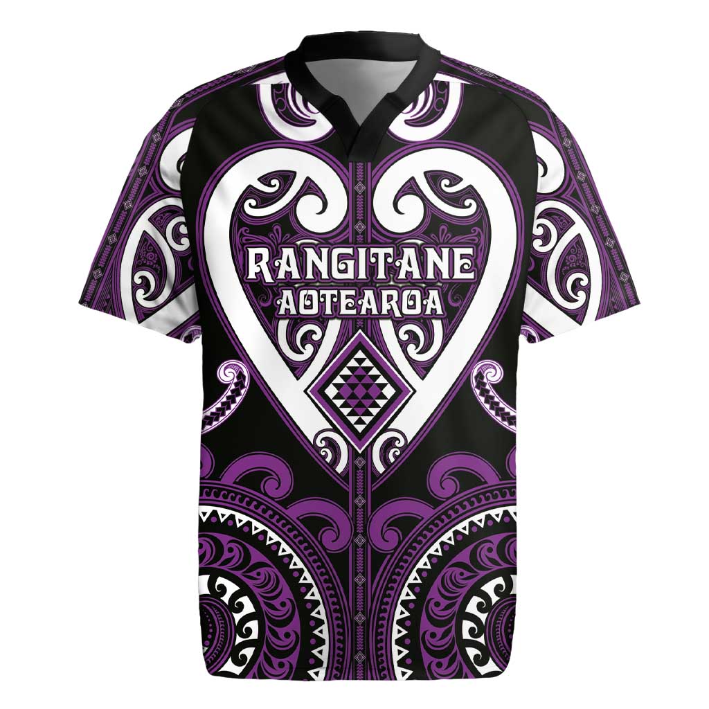 Custom Aotearoa Rangitane Rugby Jersey Maori Tribal Pattern LT05 Purple - Polynesian Pride
