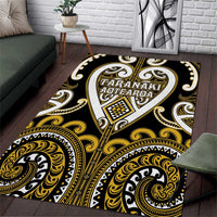 Aotearoa Taranaki Area Rug Maori Tribal Pattern LT05 Yellow - Polynesian Pride