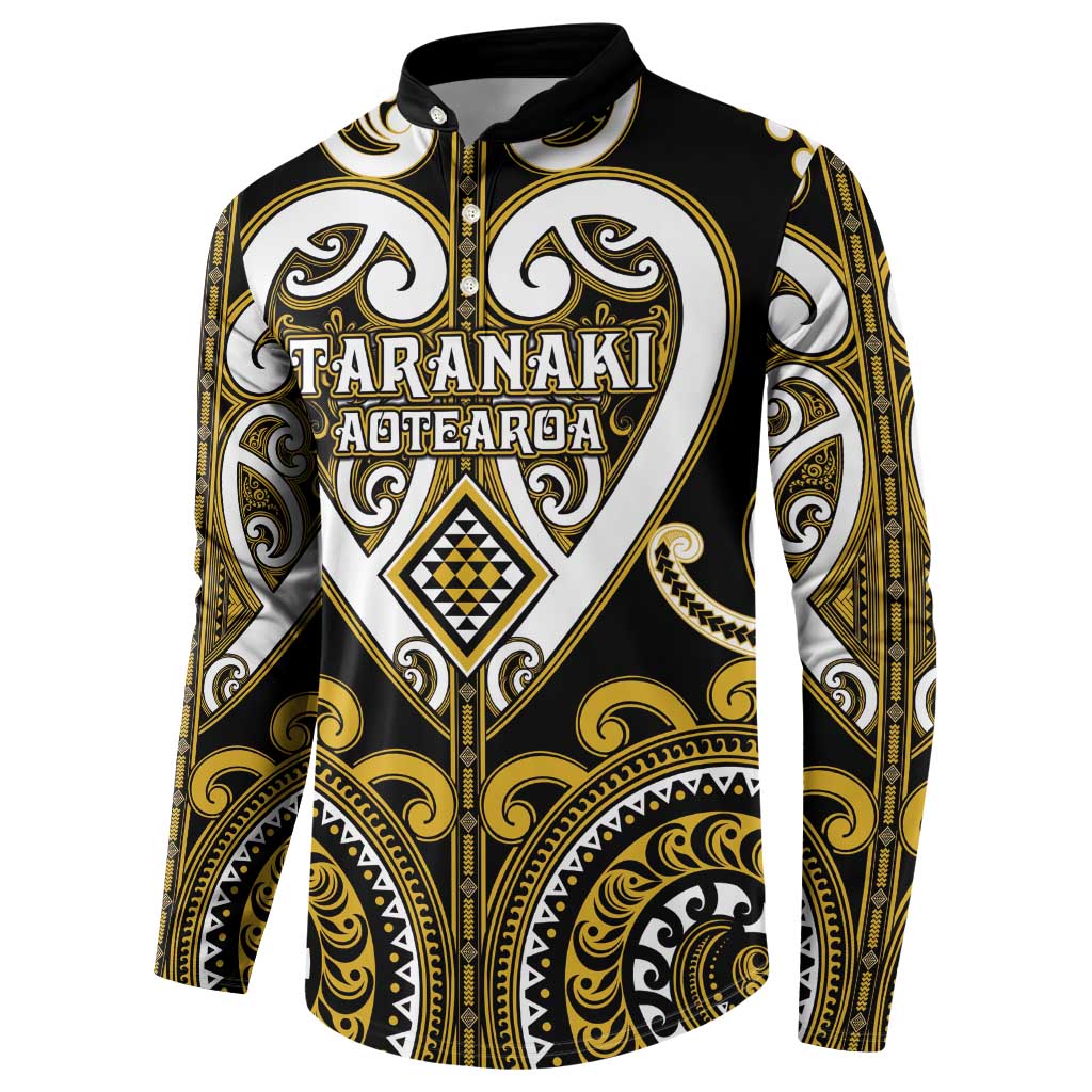 Custom Aotearoa Taranaki Button Sweatshirt Maori Tribal Pattern LT05 - Polynesian Pride