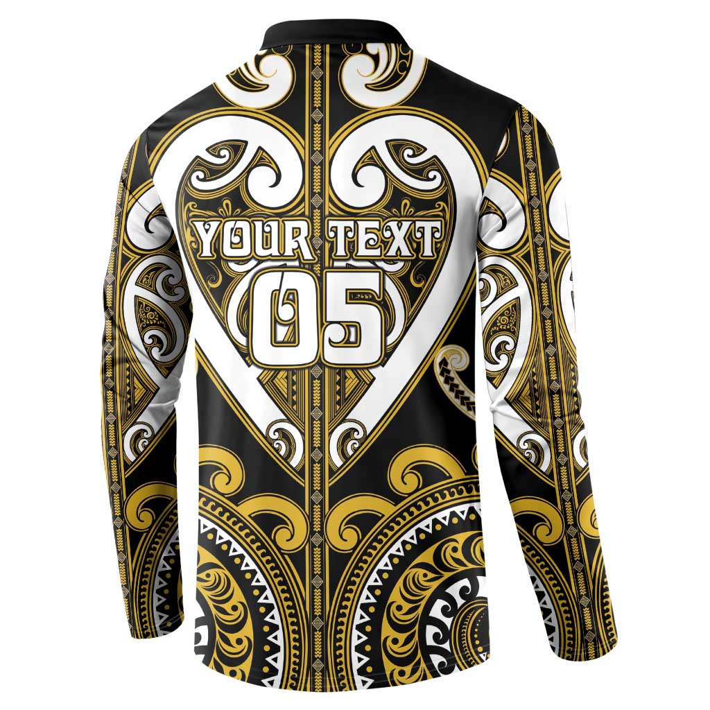 Custom Aotearoa Taranaki Button Sweatshirt Maori Tribal Pattern LT05 - Polynesian Pride