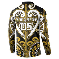 Custom Aotearoa Taranaki Button Sweatshirt Maori Tribal Pattern LT05 - Polynesian Pride
